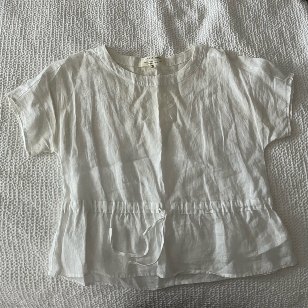 Cloth & Stone Linen Drawstring Top